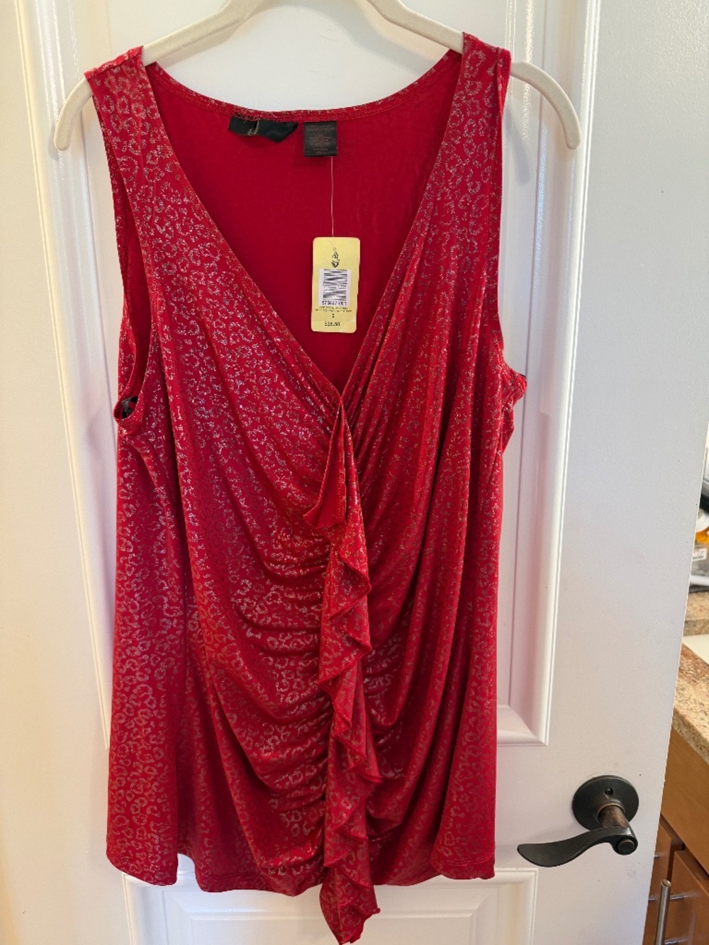Torrid dark red and silver ruffle tank top NWT size 0